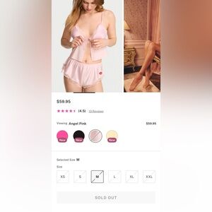 Victorias Secret Angel Pink Lingerie Sleep Set Size M BNWT x Hailey Bieber